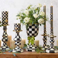 Courtly Check Medium Enamel Candlestick