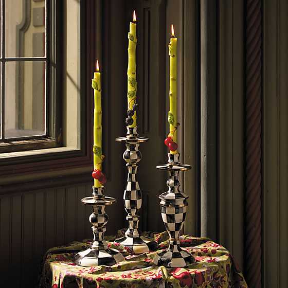 Courtly Check Small Enamel Candlestick