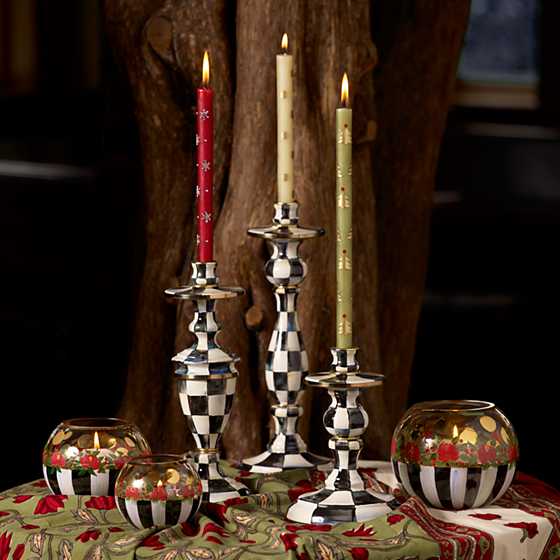 Courtly Check Medium Enamel Candlestick