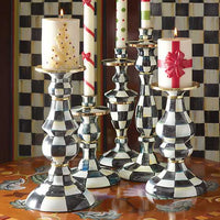 Courtly Check Small Enamel Candlestick