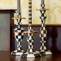 Courtly Check Small Enamel Candlestick