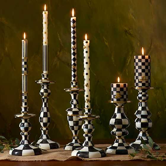 Courtly Check Medium Enamel Candlestick