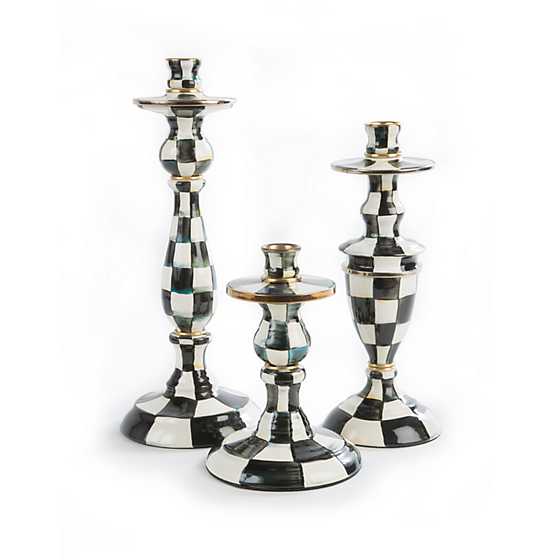 Courtly Check Medium Enamel Candlestick