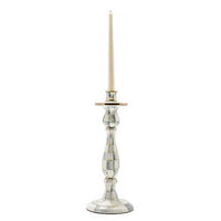 Sterling Check Large Enamel Candlestick