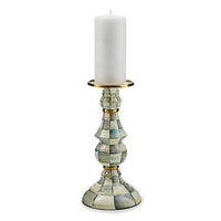 Sterling Check Large Pillar Candlestick