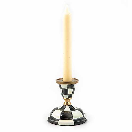 MacKenzie-Childs Courtly Check Enamel Candlestick - Short