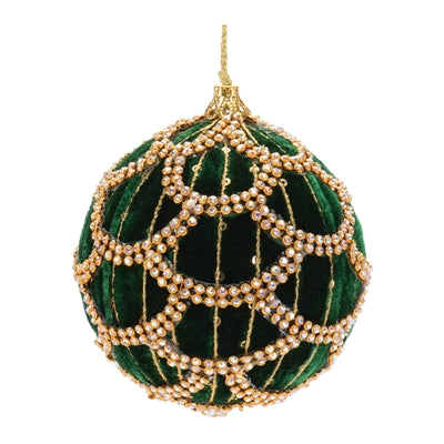 Ball Ornament 4”D Plastic/Polyester