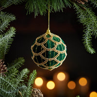 Ball Ornament 4”D Plastic/Polyester