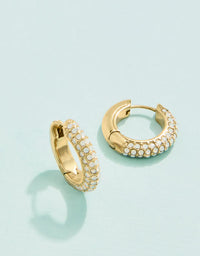 SP Shine On Pave Hoop Earrings 18mm Crystal