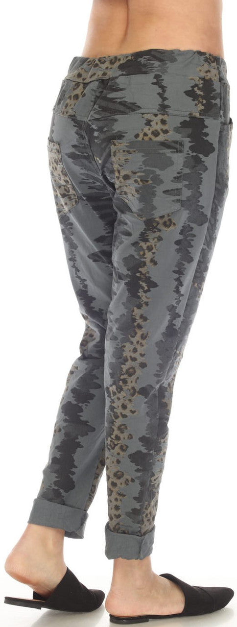 Charcoal Leopard Print Pants