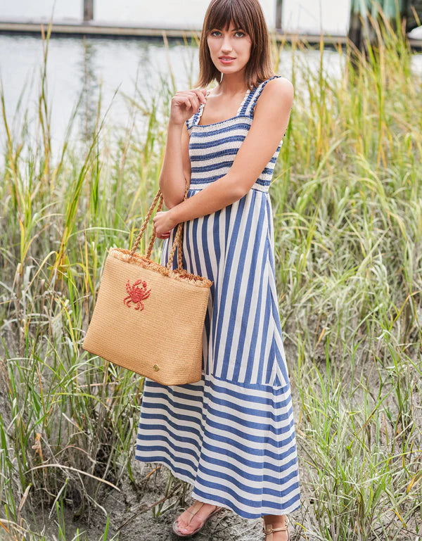 Marielle Midi Dress Sea Blue Stripe