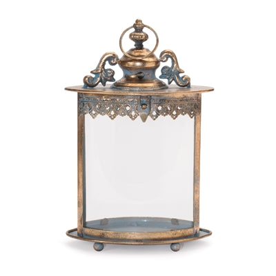 Lantern 8.5"x13" Metal Glass