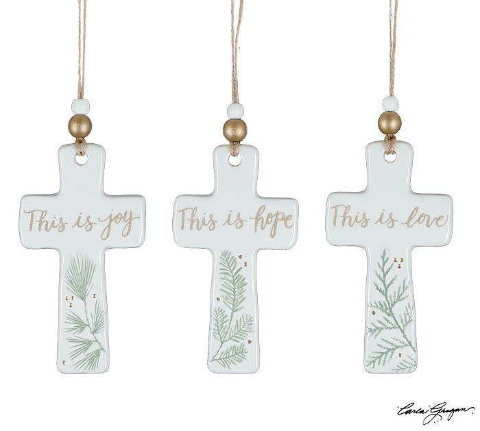 MESSAGE CROSS SHAPE ORNAMENTS