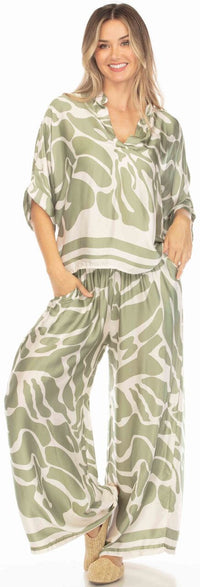 Camo Silk Pajama Top