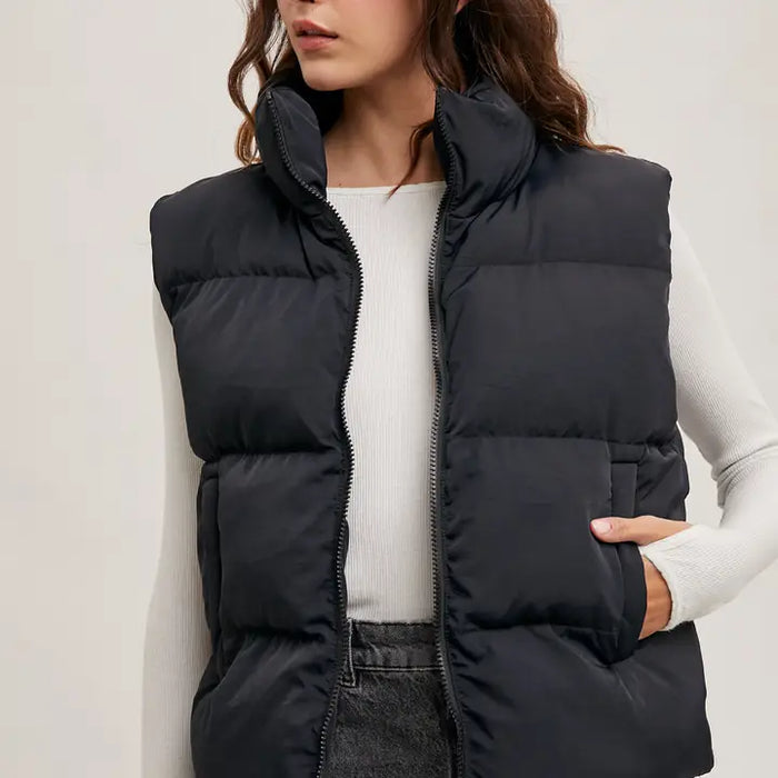 Zipper Front Puffer Vest