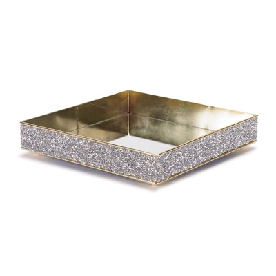 S/2  Metal Glass Tray