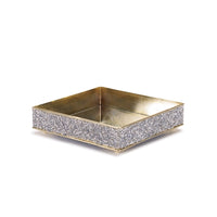 S/2  Metal Glass Tray