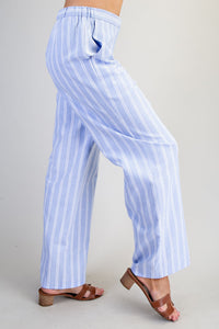 Striped Side Pocket Straight Leg Pants