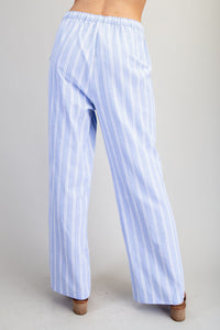 Striped Side Pocket Straight Leg Pants