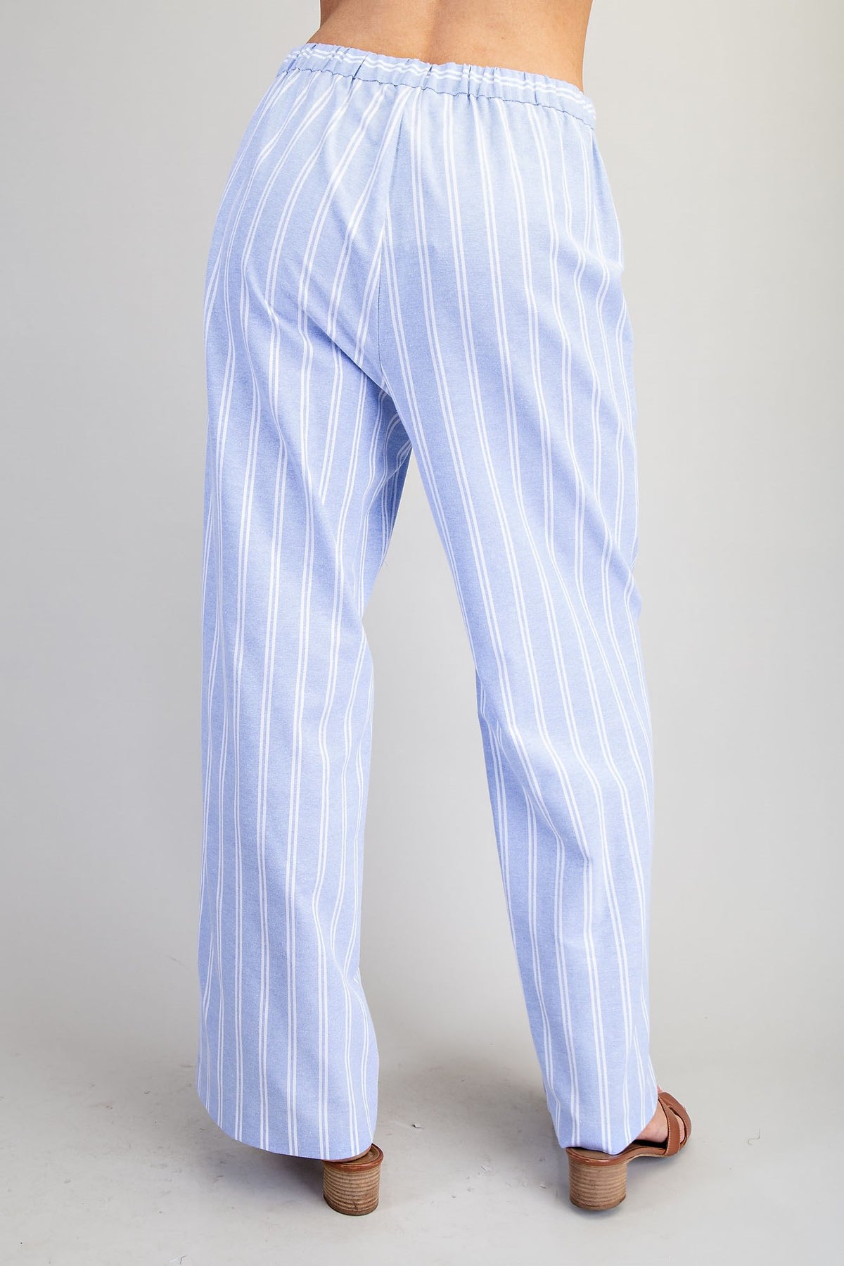 Striped Side Pocket Straight Leg Pants