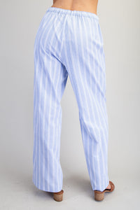 Striped Side Pocket Straight Leg Pants