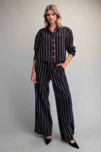 Striped Contrast Button Down Shirt