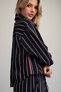 Striped Contrast Button Down Shirt