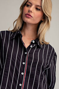 Striped Contrast Button Down Shirt