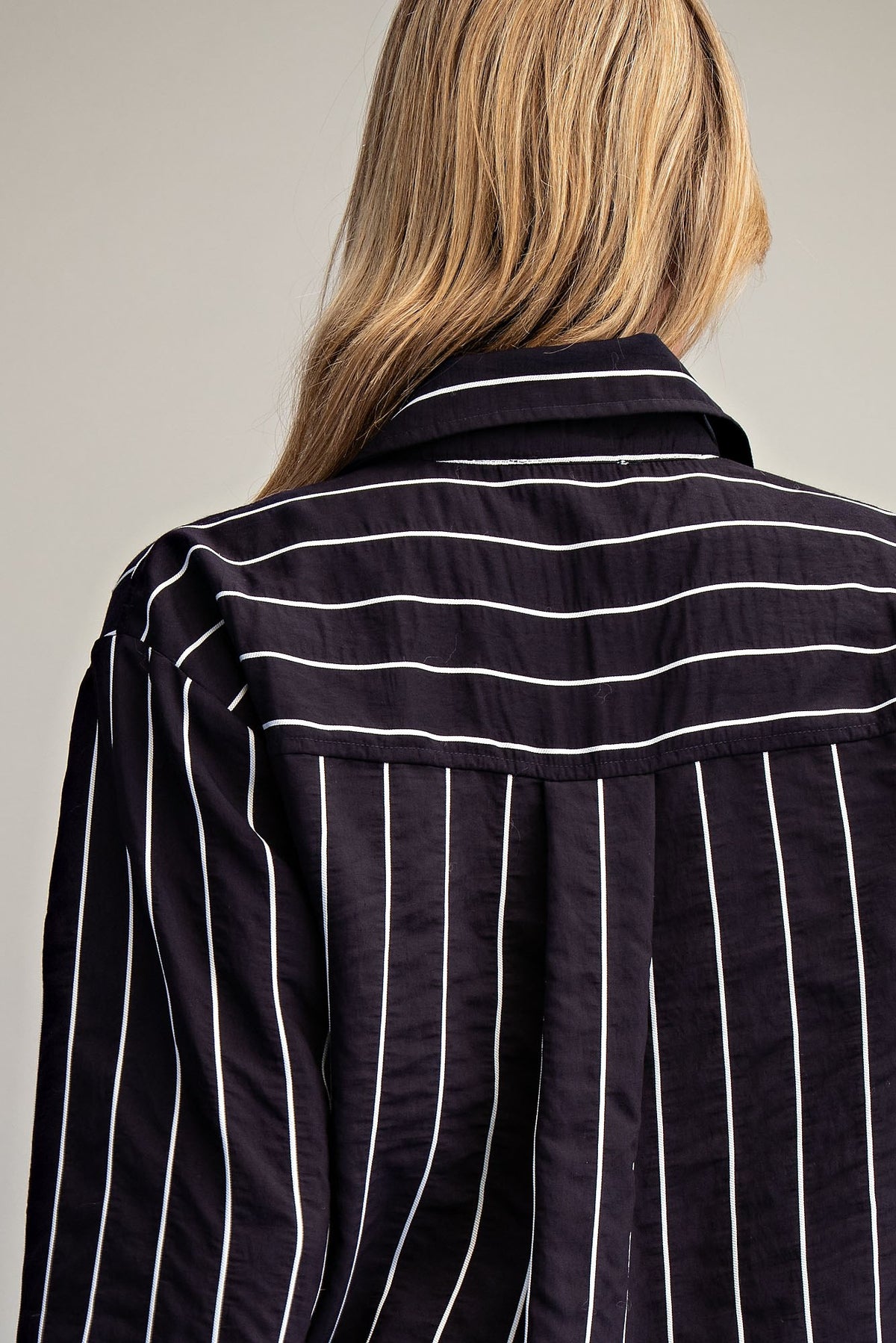 Striped Contrast Button Down Shirt