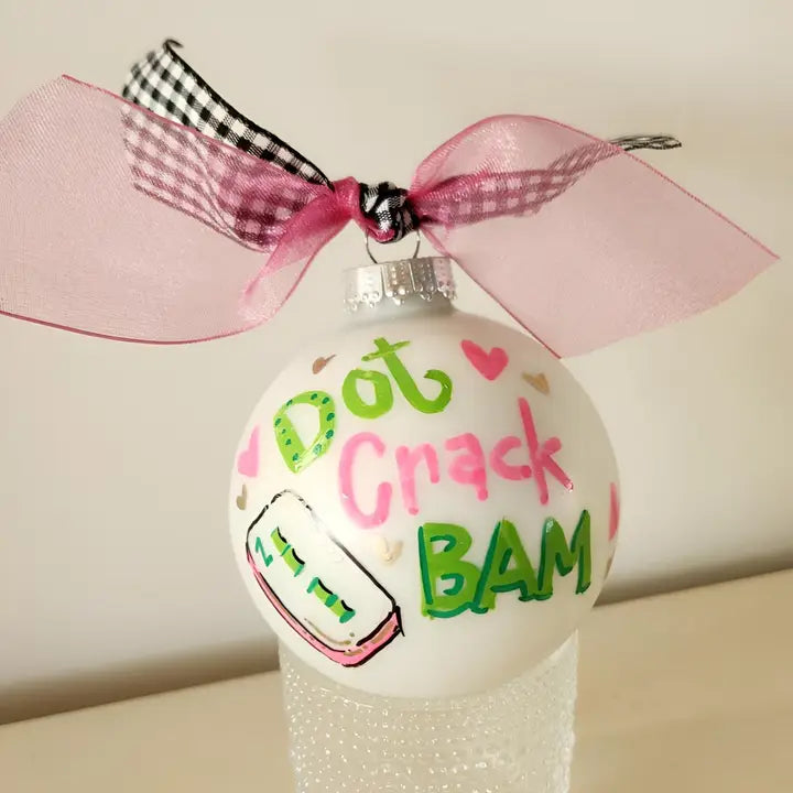 Mahjong Hand Painted Glass Ornament