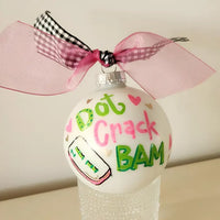 Mahjong Hand Painted Glass Ornament