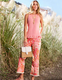 Maren Fringe Pant Castillo Floral Abstract