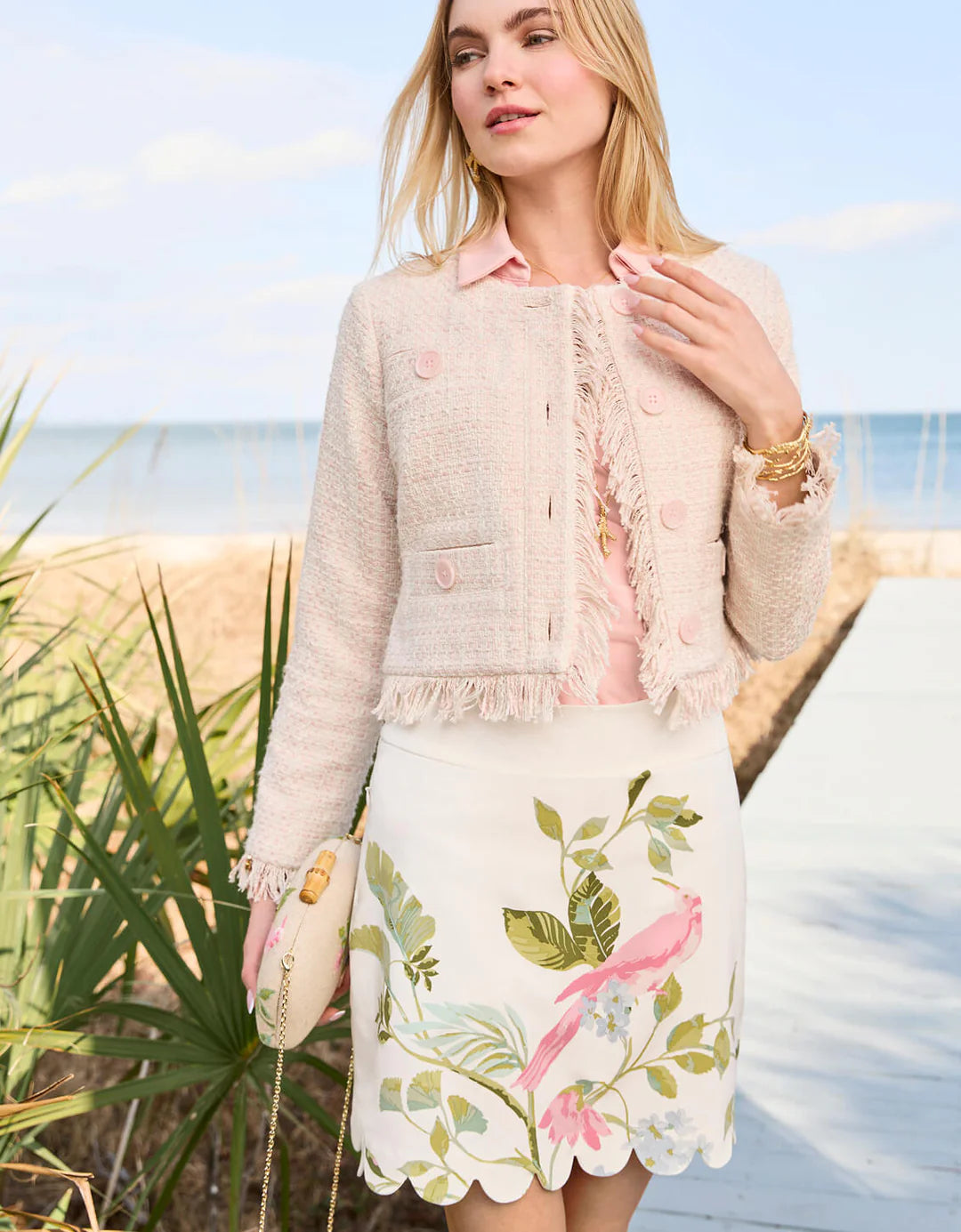 Matilda Scallop Skort Seawall Birds Sugar