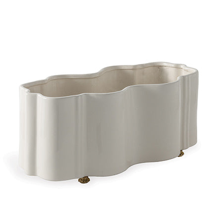 Tuscan Cream Scallop Planter