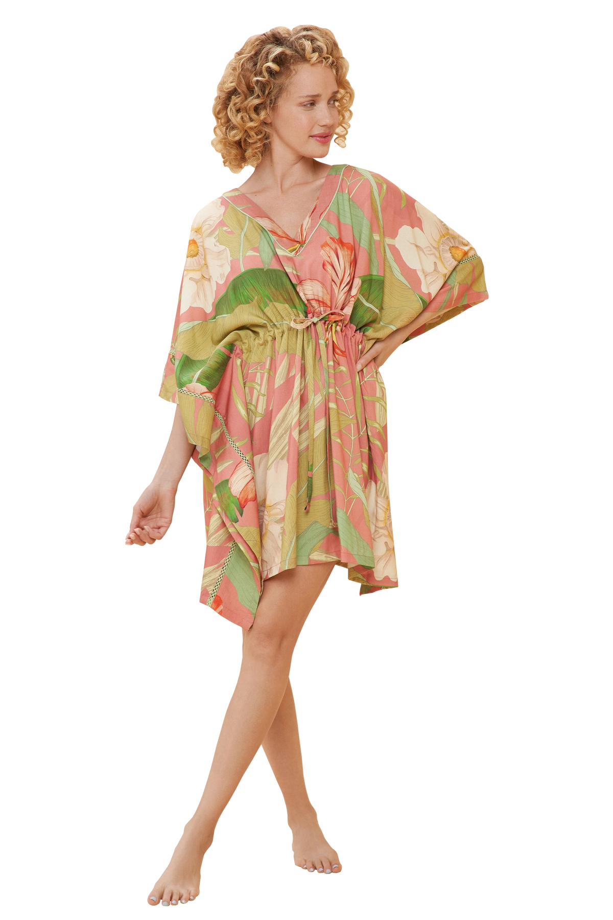 Beach Cover Up - Delicate Tropical, Candy