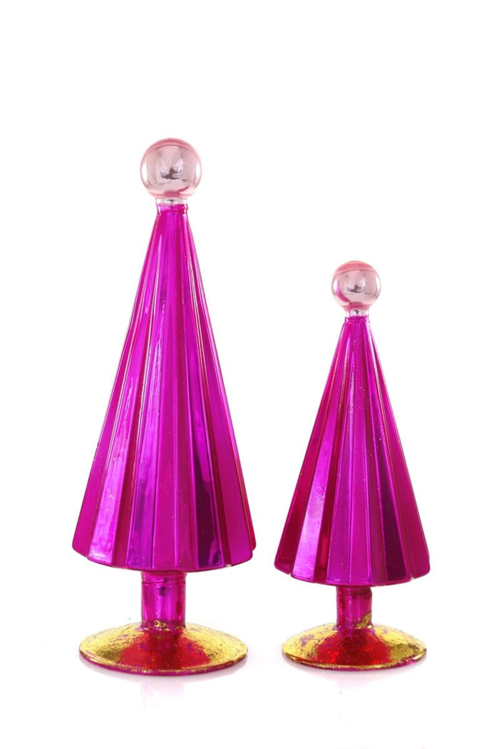 PLEATED TREE-SMALL FUCHSIA PINK SET/2