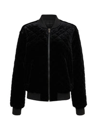 Mona Velvet Bomber Jacket Black