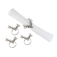 Silver Deer Head Napkin Ring S/4