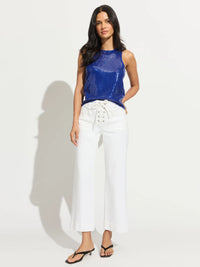 Lace Up Marine Jean Chalk