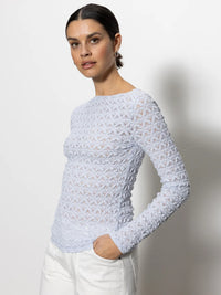 Long Sleeve Boatneck T-Shirt Sky Blue