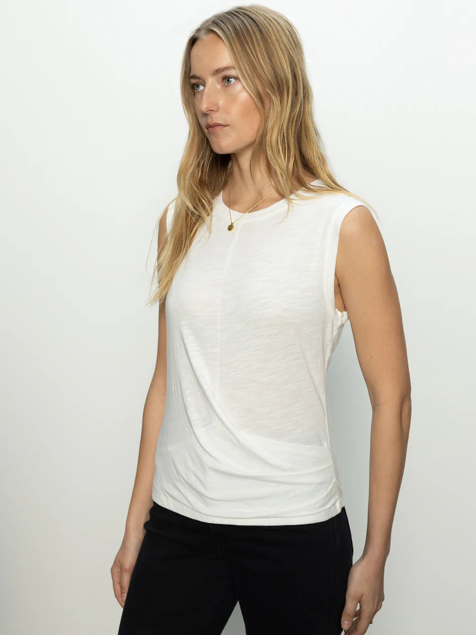 Draped Tank White