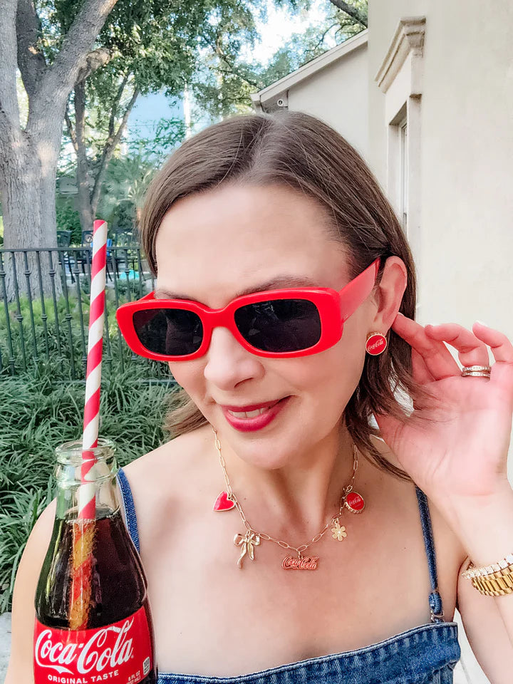 Coca-Cola Paperclip Charm Collector Necklace in Shiny Gold