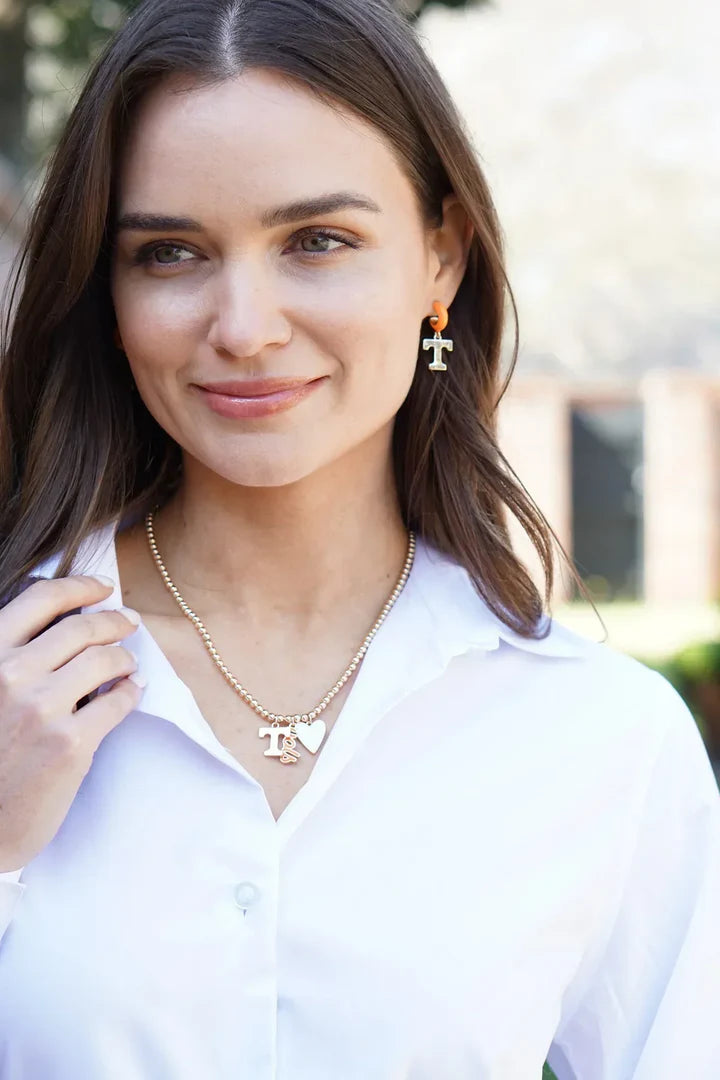 Tennessee Vols Ball Bead Charm Necklace