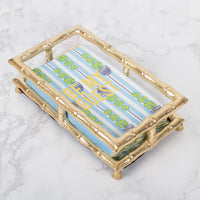 Gold Bamboo Guest Towel Tray