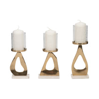 S/3 13/13/15" Provence Black Candle Holders