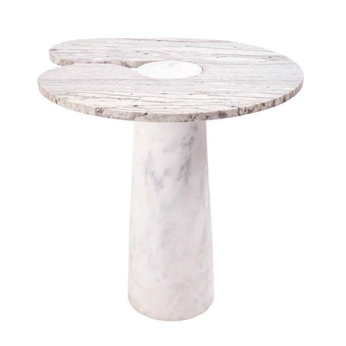 24" Cassiope Granite And Marble Accent Table