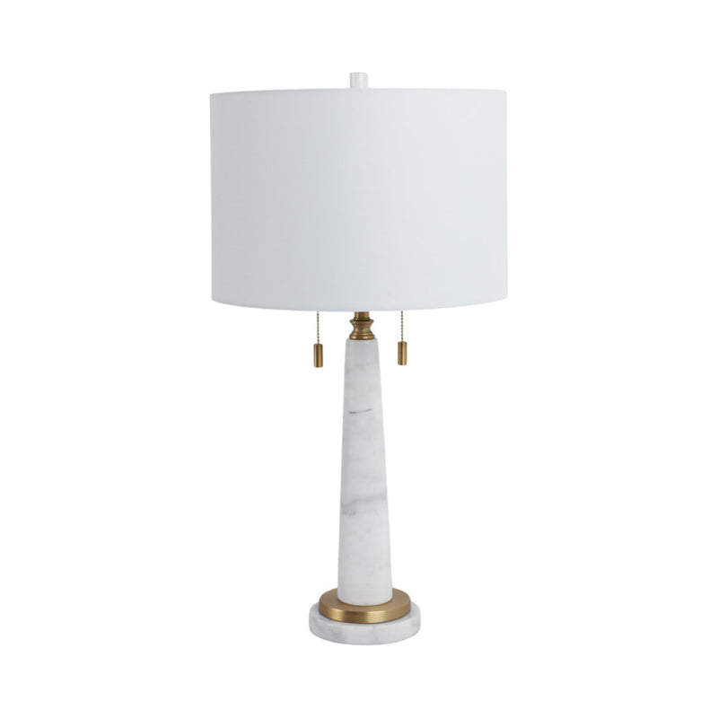 28" Amaya Marble Table Lamp, White