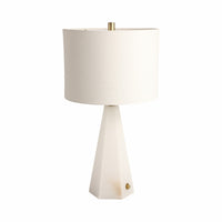 26" Laurel Alabaster Table Lamp, White