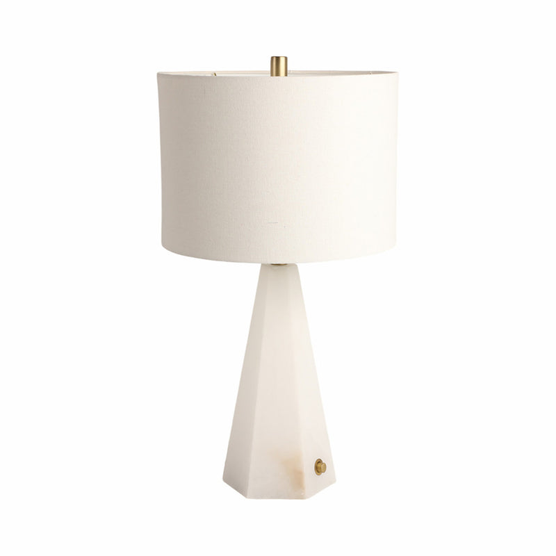 26" Laurel Alabaster Table Lamp, White