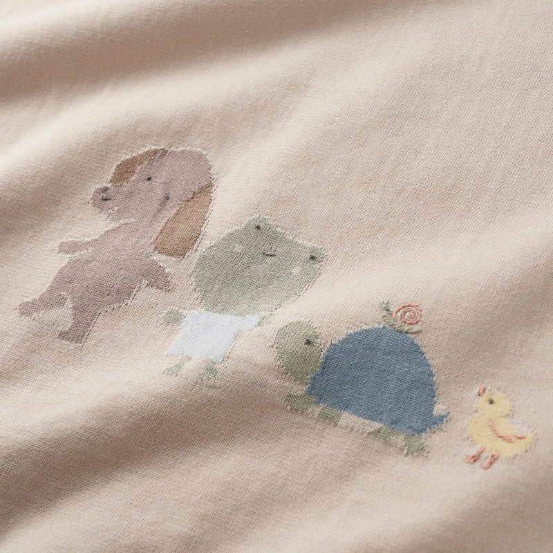 POND FRIENDS COTTON KNIT BLANKET